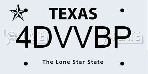 4DVVBP Texas License Plate