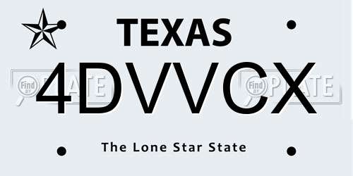 4DVVCX Texas License Plate