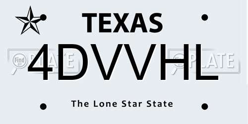 4DVVHL Texas License Plate