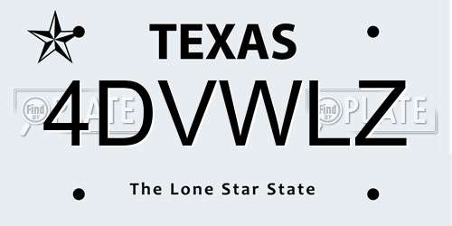 4DVWLZ Texas License Plate