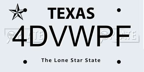 4DVWPF Texas License Plate