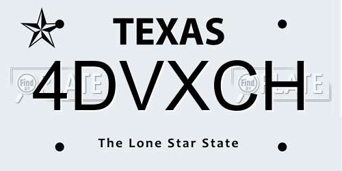 4DVXCH Texas License Plate
