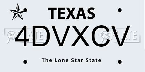 4DVXCV Texas License Plate