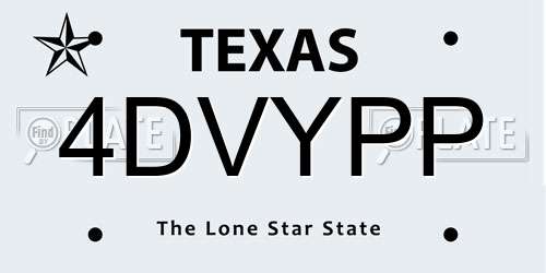 4DVYPP Texas License Plate