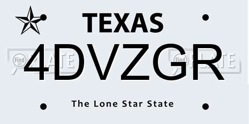 4DVZGR Texas License Plate