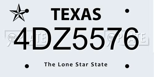 4DZ5576 Texas License Plate