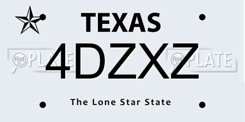 4DZXZ Texas License Plate