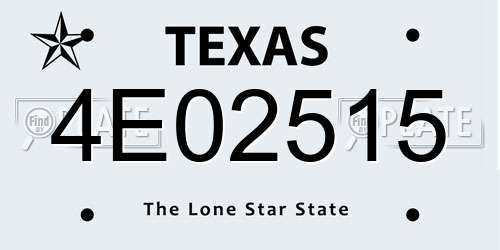 4E02515 Texas License Plate
