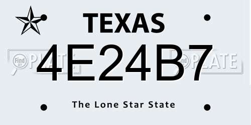4E24B7 Texas License Plate