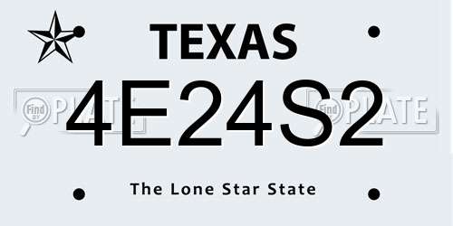 4E24S2 Texas License Plate