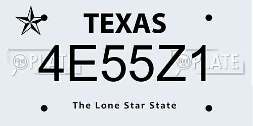4E55Z1 Texas License Plate