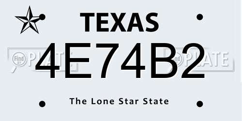 4E74B2 Texas License Plate