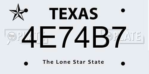 4E74B7 Texas License Plate