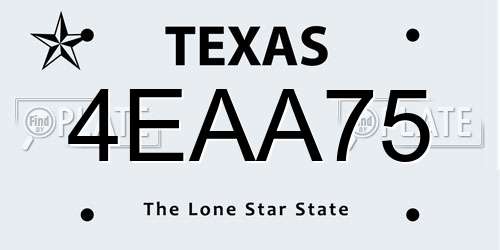 4EAA75 Texas License Plate