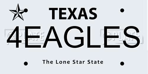 4EAGLES Texas License Plate