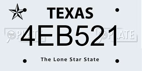 4EB521 Texas License Plate