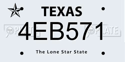 4EB571 Texas License Plate