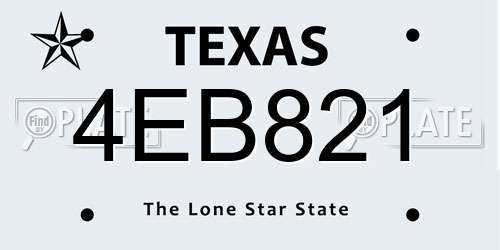 4EB821 Texas License Plate