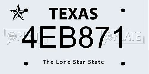 4EB871 Texas License Plate