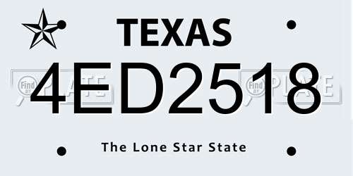 4ED2518 Texas License Plate