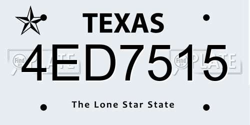 4ED7515 Texas License Plate