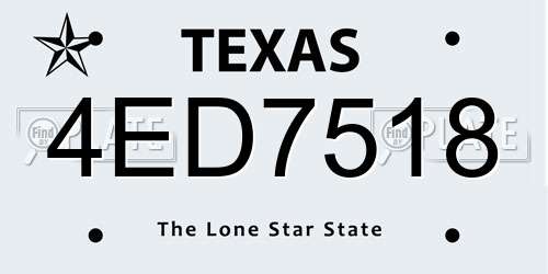 4ED7518 Texas License Plate
