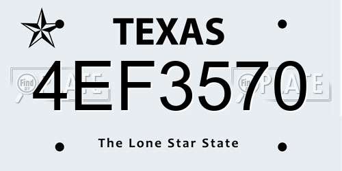 4EF3570 Texas License Plate