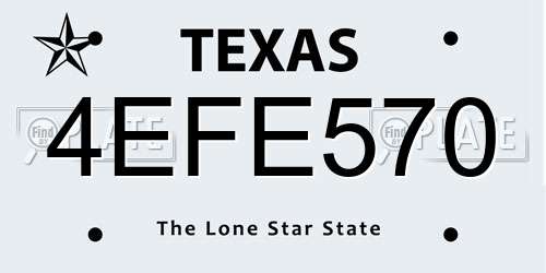 4EFE570 Texas License Plate