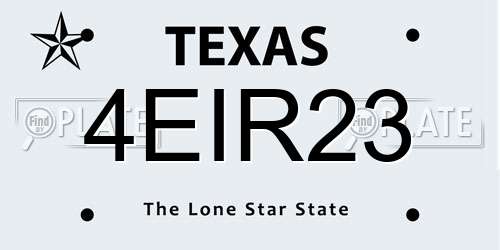 4EIR23 Texas License Plate