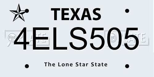 4ELS505 Texas License Plate
