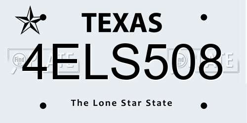 4ELS508 Texas License Plate