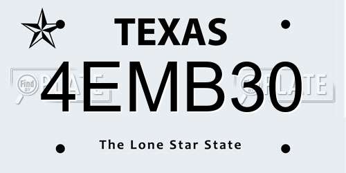 4EMB30 Texas License Plate