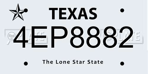 4EP8882 Texas License Plate