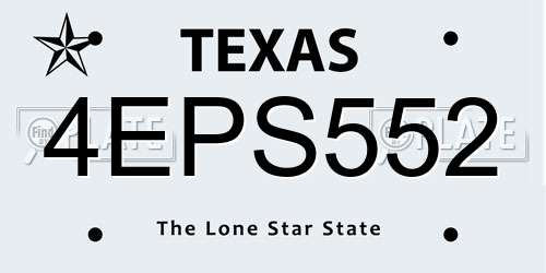 4EPS552 Texas License Plate
