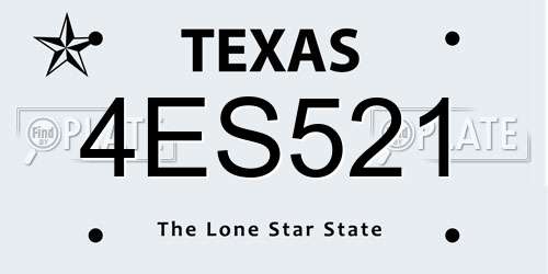 4ES521 Texas License Plate