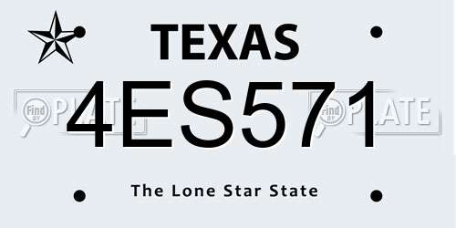 4ES571 Texas License Plate