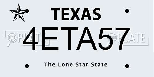 4ETA57 Texas License Plate