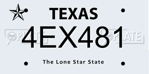 4EX481 Texas License Plate