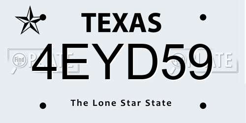 4EYD59 Texas License Plate