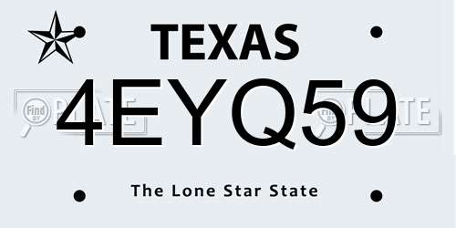 4EYQ59 Texas License Plate