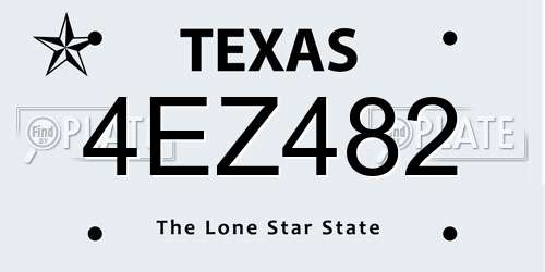 4EZ482 Texas License Plate