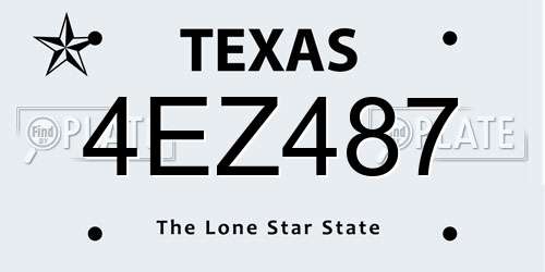 4EZ487 Texas License Plate