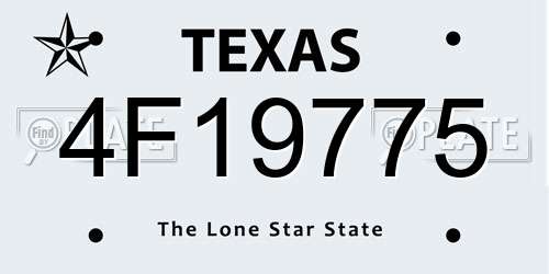 4F19775 Texas License Plate