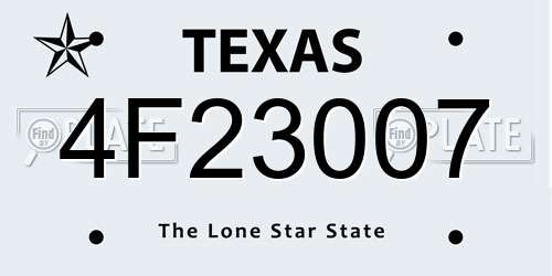 4F23007 Texas License Plate