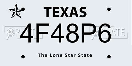 4F48P6 Texas License Plate