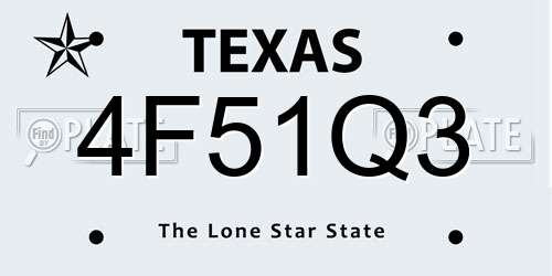 4F51Q3 Texas License Plate
