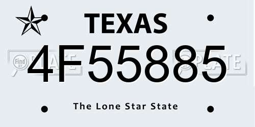 4F55885 Texas License Plate