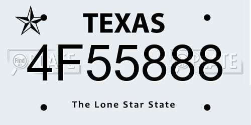 4F55888 Texas License Plate