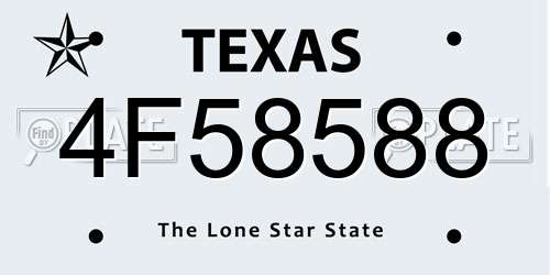 4F58588 Texas License Plate