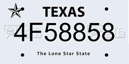 4F58858 Texas License Plate